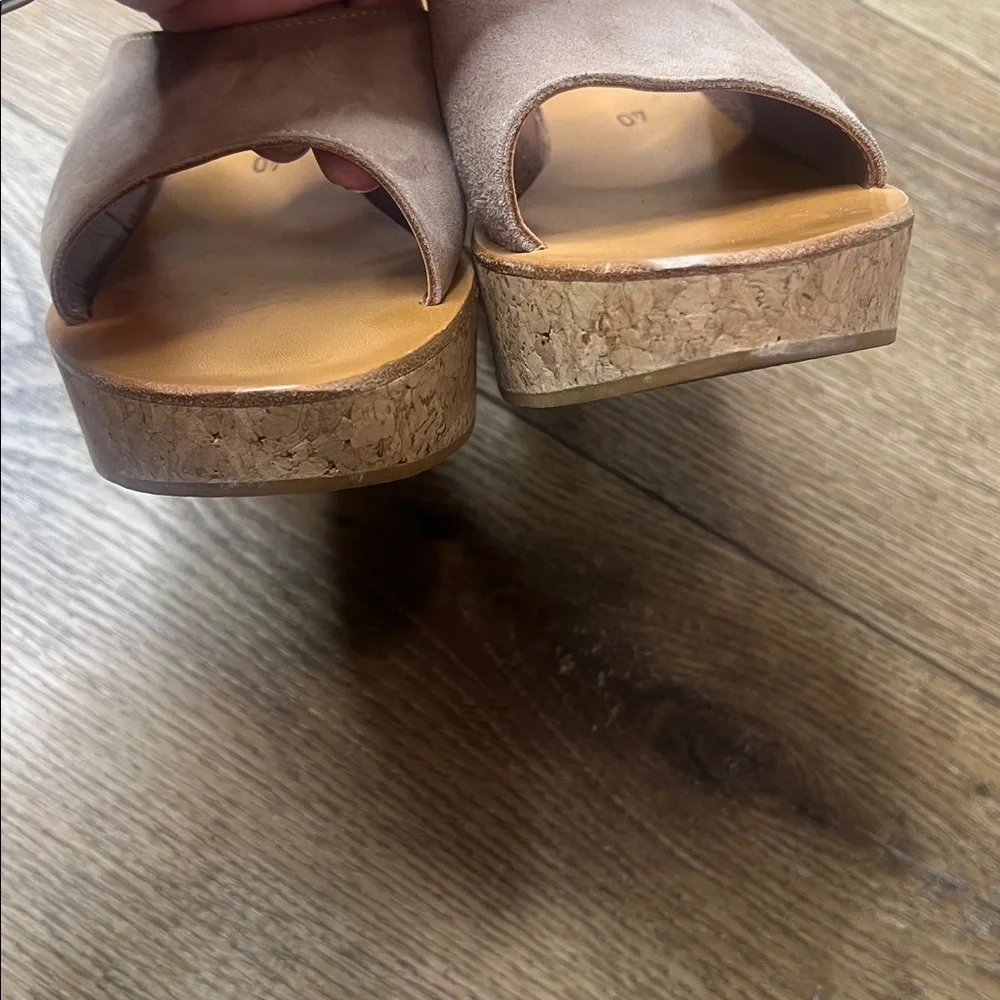K.Jacques Tan Suede Wedge Sandals Size 40/8.5-9US